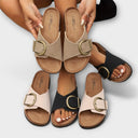 Margie – Mules pour femme en liège avec brides à boucles
