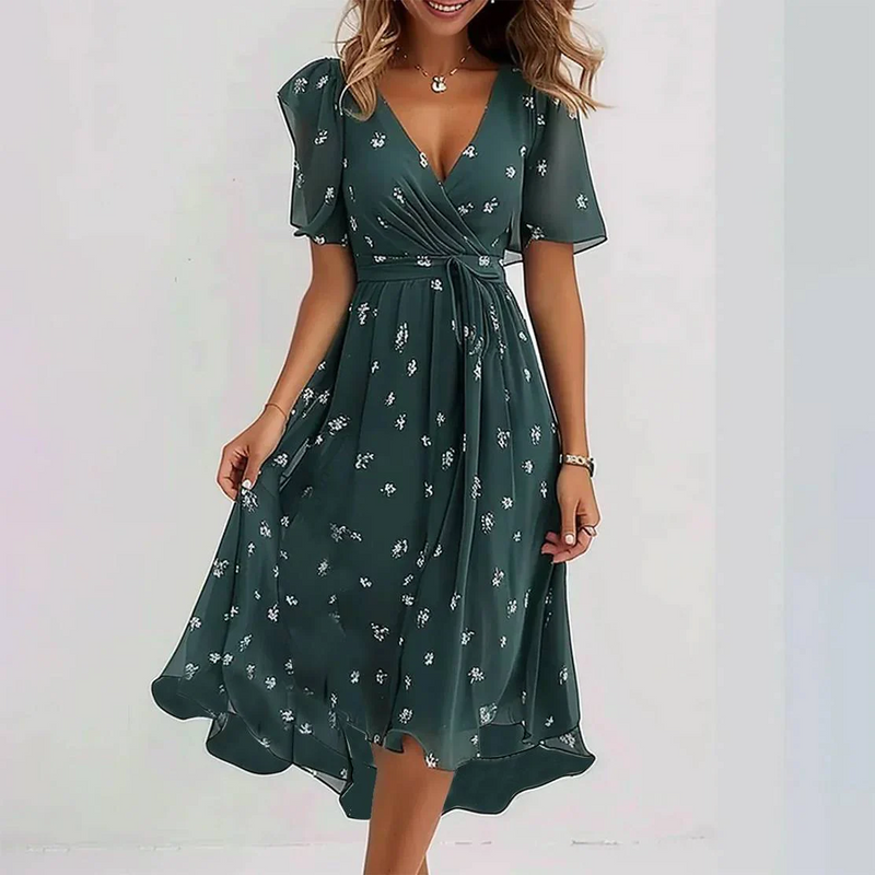 Annegret - Robe femme à encolure en V