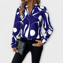Blouse élégante à manches longues avec encolure en V