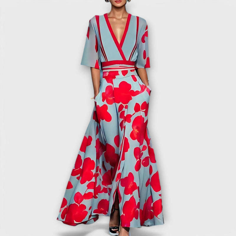 Elise - Élégante robe fourreau à fleurs