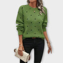 Ava – Pull décontracté à manches longues avec motif à pois