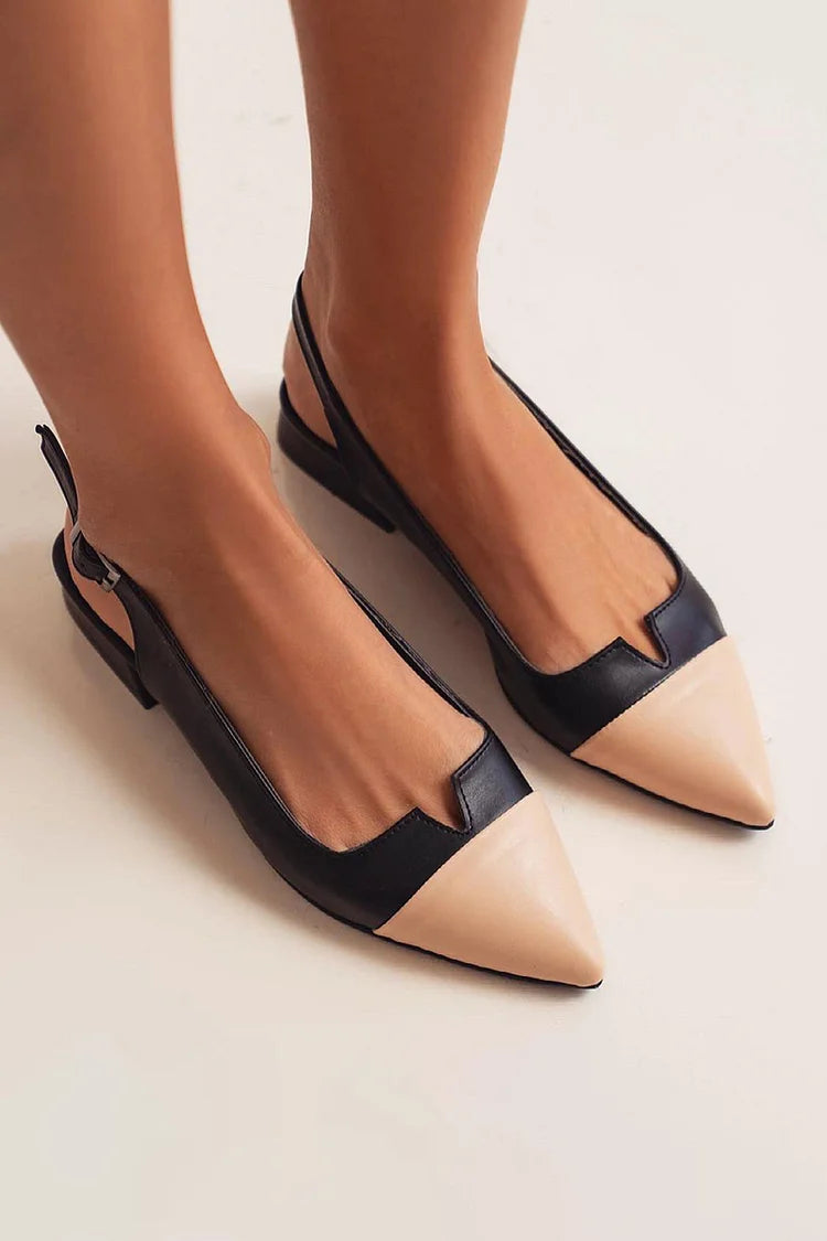 VITTORIA | Élégantes ballerines à bout renforcé et détails bicolores pour un style raffiné