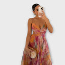 Annai – Élégante robe longue en tulle, coupe près du corps