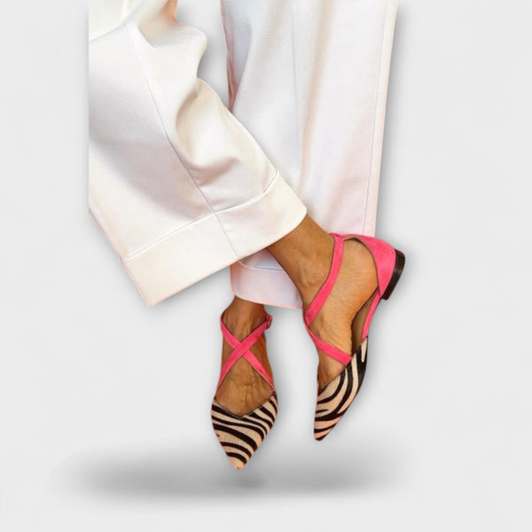 Zarella – Ballerines zébrées Pink Power