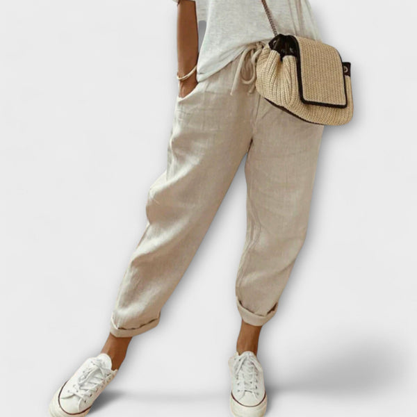Bibi – Pantalon en lin tendance et décontracté