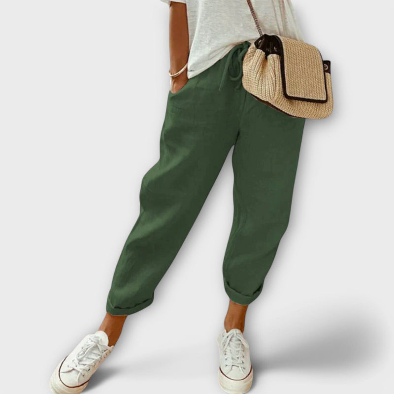 Bibi – Pantalon en lin tendance et décontracté