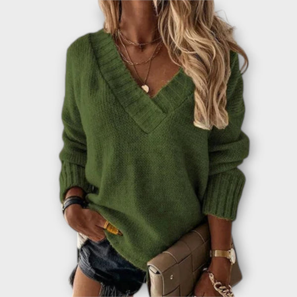 Jane – Pull douillet à col en V