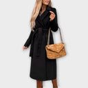 Eliza – Manteau long chic avec ceinture à nouer