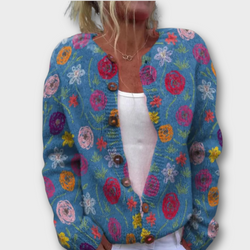 Tilda | Gilet bleu à imprimé fleuri