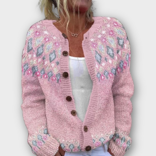 Sophie | Gilet rose à imprimé