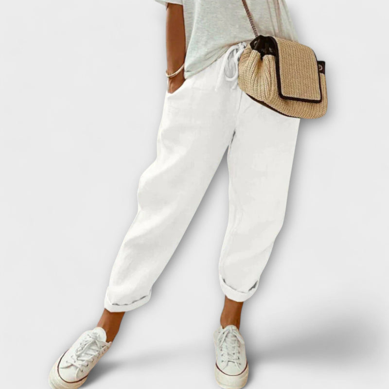 Bibi – Pantalon en lin tendance et décontracté