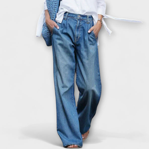 Ava – Jean haut de gamme à jambe large