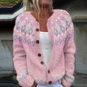 Sophie | Gilet rose à imprimé