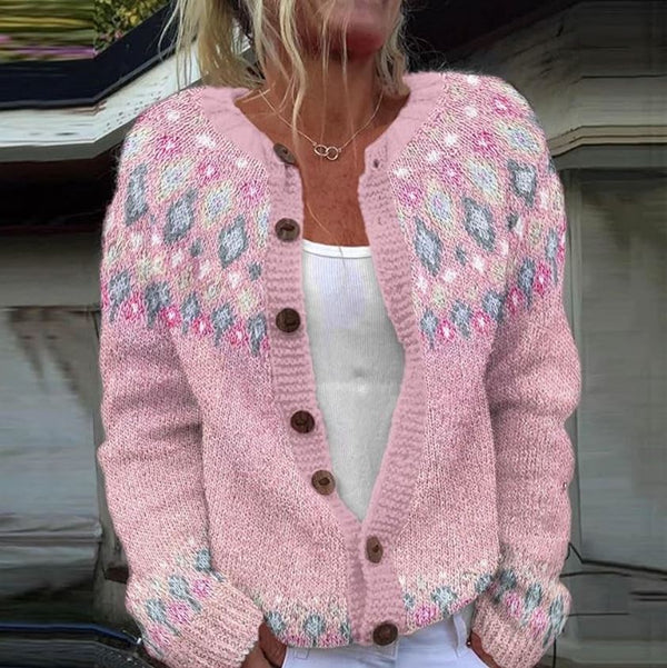Sophie | Gilet rose à imprimé