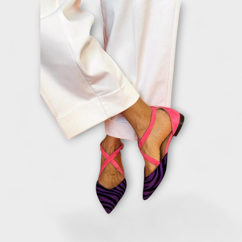 Zarella – Ballerines zébrées Pink Power