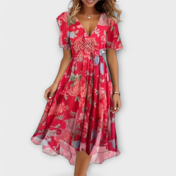 Annegret - Robe femme à encolure en V